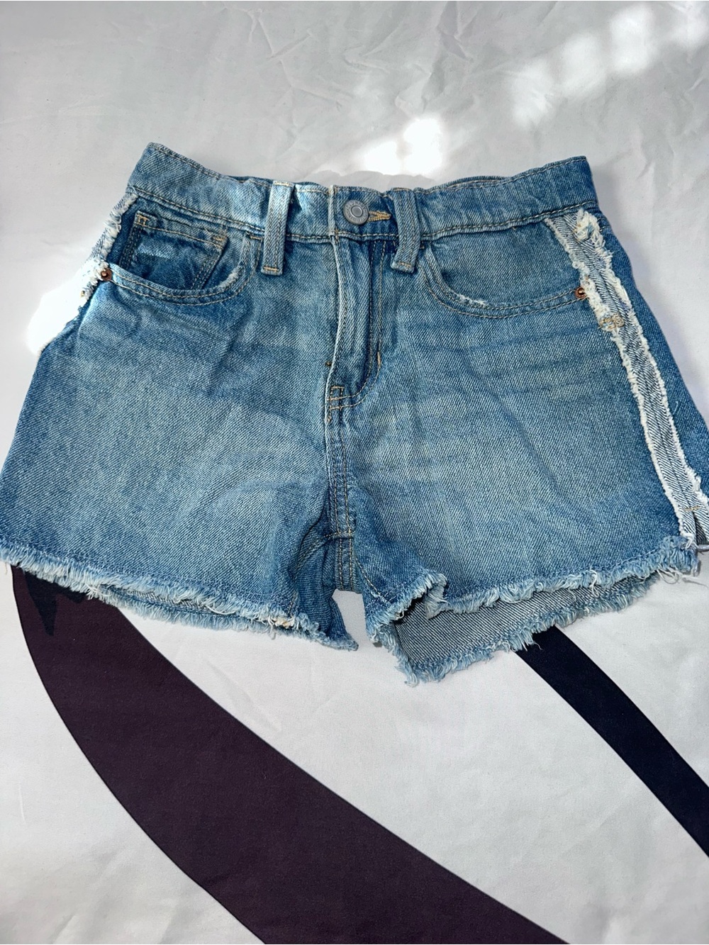 Classic High-Rise Denim Shorts - Blue